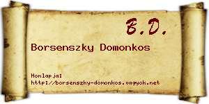 Borsenszky Domonkos névjegykártya